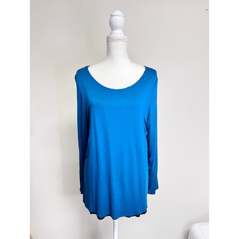 Marla Wynne Women's Blue Long Sleeve Scoop Neck Tunic Size XL‎